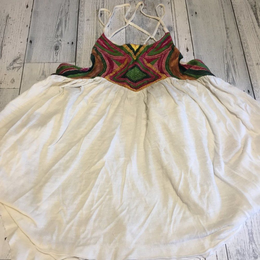 Free People XS White Woven Pattern Strappy tank top